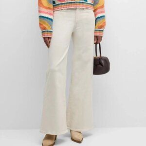 MOTHER "The Twister Skimp" flared-leg Jean Ivory